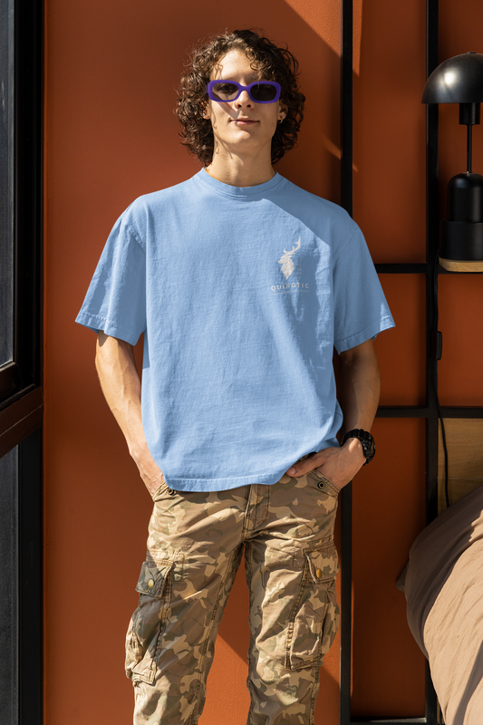 Premium Terry Oversized TShirt - Solids - Men - Baby Blue