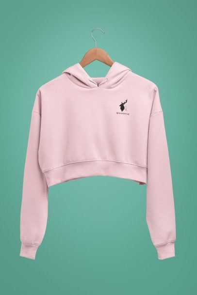 Stellar Crop Hoodies - Baby Pink