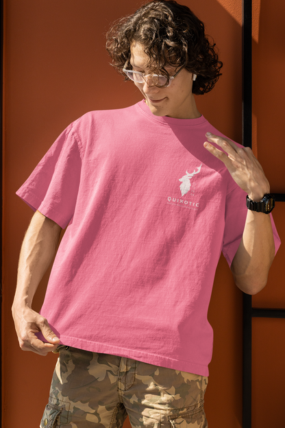 Premium Terry Oversized TShirt - Solids - Men - Flamingo