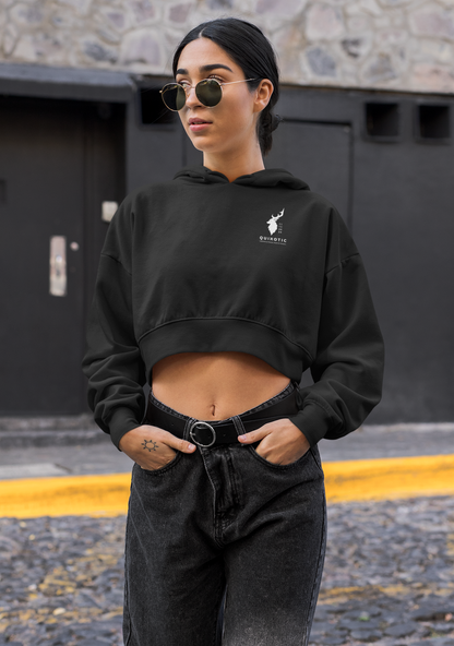 Stellar Crop Hoodies - Black