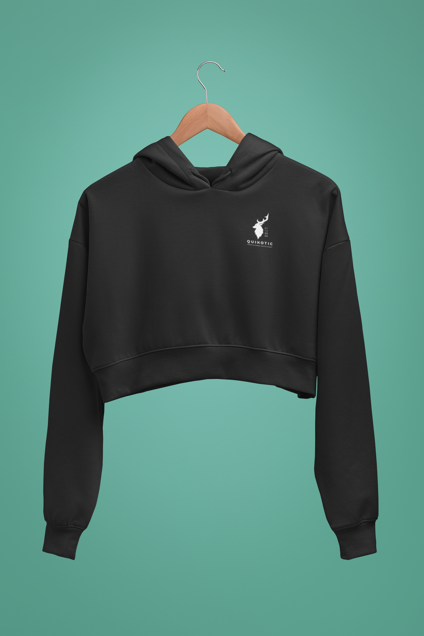 Stellar Crop Hoodies - Black